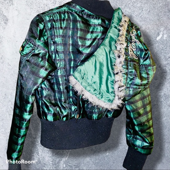 ❗️RARE❗️PLAYBOY💚BUNNY PUFFER JACKET COAT - Picture 5 of 16